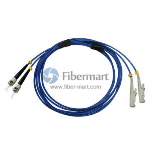 ST/UPC to E2000/UPC Duplex Singlemode 9/125 Armored Patch Cable