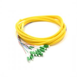 1.5M 12 Fibers LC/APC 9/125 Singlemode Bunch Fiber Optic Pigtail 0.9mm PVC Jacket