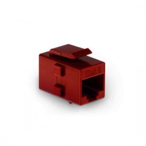 Cat6 RJ45 (8P8C) Unshielded Coupler Keystone Insert Module Red