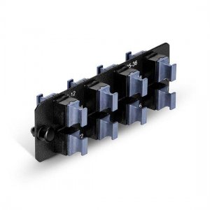 Fiber Adapter Panel with 8 MTP(12/24F) Keyup/Keydown Adapters (Black), Horizontal