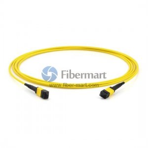 3M 12 Fibers Singlemode MTP Female 0.35dB Trunk Cable, Polarity Type A, LSZH Bunch, Yellow