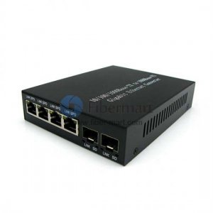 10/100/1000M 2SFP+4RJ45 Ports Ethernet Fiber Media Converter