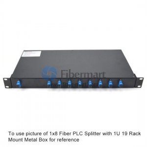 2x4 Fiber PLC Splitter with 1U 19 Rack Mount Metal Box