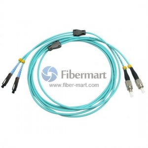 FC/UPC to MU/UPC Duplex OM3 50/125 Multimode Armored Patch Cable