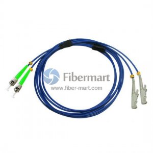 ST/APC to E2000/UPC Duplex Singlemode 9/125 Armored Patch Cable