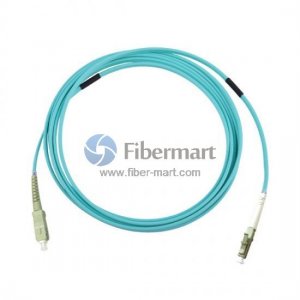 SC-LC Simplex OM4 50/125 Multimode Armored Fiber Patch Cable