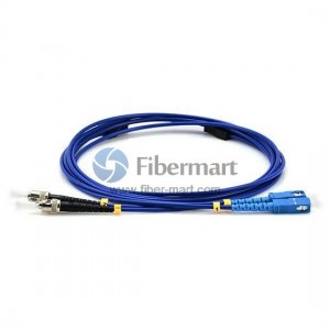 SC/UPC to ST/UPC Duplex Singlemode 9/125 Armored Patch Cable