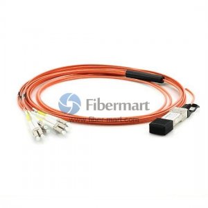 5M(16.4ft) 40GBASE QSFP+ to LC/SC/ST/FC Connector(8) Breakout Active Optical Cable