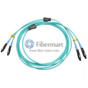 MU-MU Duplex OM4 50/125 Multimode Armored Fiber Patch Cable