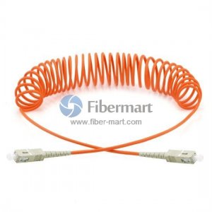 SC-SC Simplex 62.5/125um OM1 Multimode Bend Safe Curl Fiber Patch cord