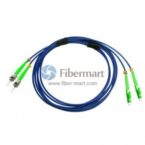 LC/APC to ST/APC Duplex Singlemode 9/125 Armored Patch Cable