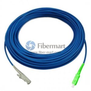 SC/APC to E2000/UPC Simplex Singlemode 9/125 Armored Patch Cable