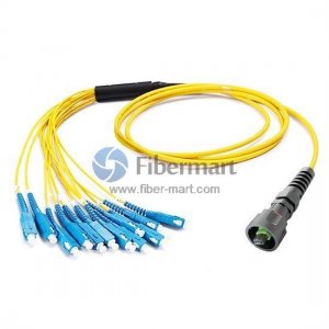 24 Fibers IP67 MPO to Standard LC/SC/ST/FC Singlemode Waterproof Fiber Patch Cable