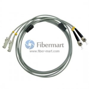 ST/UPC to E2000/UPC Duplex Multimode 62.5/125 OM1 Armored Patch Cable