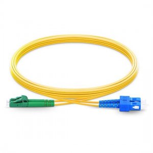 2m LC APC to SC UPC Duplex 2.0mm PVC(OFNR) SMF Bend Insensitive Fiber Patch Cable