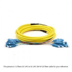 2M SC UPC to SC UPC 9/125 Singlemode 24 Fiber MultiFiber PreTerminated Cable 0.9mm PVC Jacket