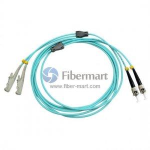 ST-E2000 Duplex OM4 50/125 Multimode Armored Fiber Patch Cable