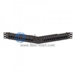 24 Ports CAT6 Angled Patch Panel 1U