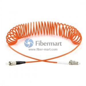 FC-LC Simplex 62.5/125um OM1 Multimode Bend Safe Curl Fiber Patch cord