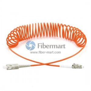 SC-LC Simplex 62.5/125um OM1 Multimode Bend Safe Curl Fiber Patch cord