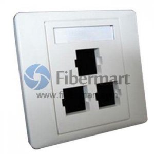 3-Port SC Fiber Optic Wall Plate Outlet