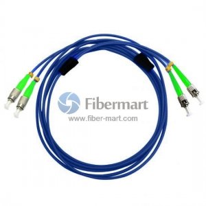 FC/APC to ST/APC Duplex Singlemode 9/125 Armored Patch Cable