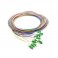 1米 12 芯 LC/APC 单模 Color-Coded 光纤尾纤，无护套