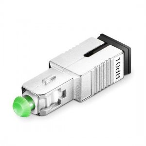 A SC/APC Single-mode Fixed Fiber Optic Attenuator Male-To-Female