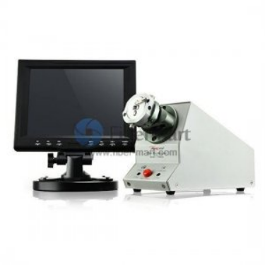 a monitor with a microscope